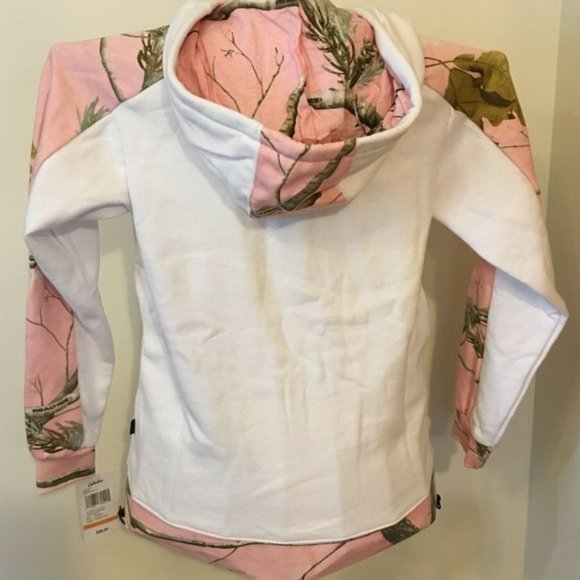 Cabela's Pink & White Realtree Camo Hoodie Sweatshirt Full Zip Womens MSRP $50 - Picture 4 of 5